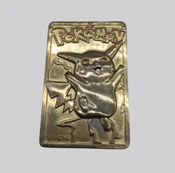 Pokemon 1999 Pikachu Gold-Plated Metal Collectible Card By Nintendo - Image 1