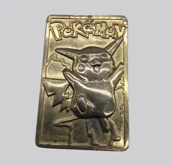 Pokemon 1999 Pikachu Gold-Plated Metal Collectible Card By Nintendo - Image 3