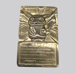 Pokemon 1999 Pikachu Gold-Plated Metal Collectible Card By Nintendo - Image 5
