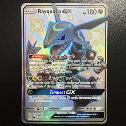 Shiny Rayquaza GX 177a/168 Hidden Fates Full Art Promo Pokemon Card NM - Image 1