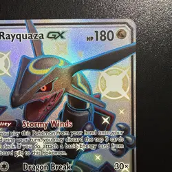 Shiny Rayquaza GX 177a/168 Hidden Fates Full Art Promo Pokemon Card NM - Image 3