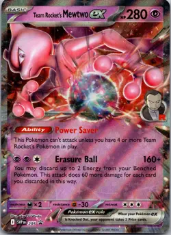 Team Rocket's Mewtwo ex Holo Promo SV: Scarlet & Violet Promo Cards 205 NM - Image 1
