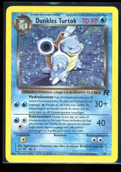 Dark Blastoise 3/82 Dunkles Turtok Holo Rare Vintage WOTC Pokemon Card German MP - Image 1