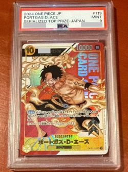 PSA 9 Portgas D. Ace OP07-119 Flagship Promo Serial One Piece Card 2024 Japanese - Image 1