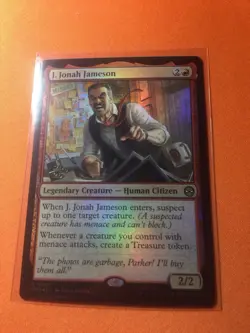 MTG Magic The Gathering J. Jonah Jameson LP Foil Prerelease Promo Spider-Man - Image 1