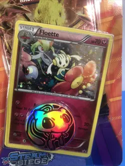 2016 Pokemon Steam Siege XY Blister Coin Booster Pack Floette New Sealed - Image 3