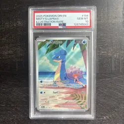 2025 POKEMON DESTINED RIVALS PSA 10 MISTY’S LAPRAS ILLUSTRATION RARE 194 - Image 1