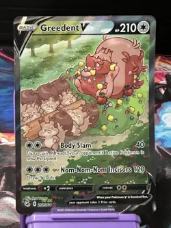Pokemon Greedent V 257/264 Full Art Holo Fusion Strike *READ DESCRIPTION* - Image 1