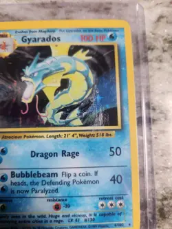 Pokemon TCG Gyarados Holo Unlimited Rare Card 7/130 Base Set 1 - Image 2