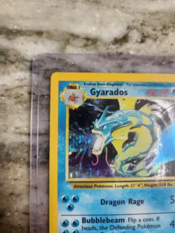 Pokemon TCG Gyarados Holo Unlimited Rare Card 7/130 Base Set 1 - Image 3