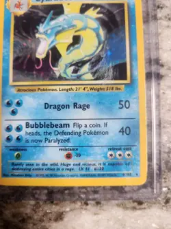 Pokemon TCG Gyarados Holo Unlimited Rare Card 7/130 Base Set 1 - Image 5
