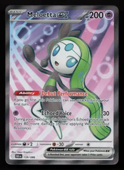 Meloetta ex 159 Holo Ultra Rare Black Bolt Pokemon NM - Image 1