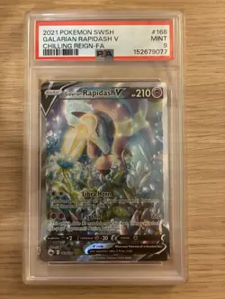 Pokemon Galarian Rapidash 168/198 Alternate Art Rare Chilling Reign PSA 9 - Image 1