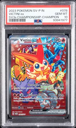 2023 POKEMON INDONESIAN SV PROMO #078 VICTINI EX PSA 10 - Image 1
