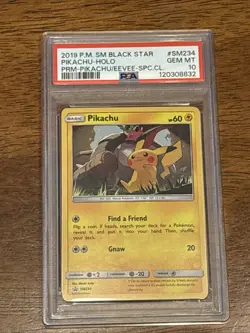 Pokemon Pikachu SM234 Black Star Promo Holo Card 2019 PSA 10 - Image 1