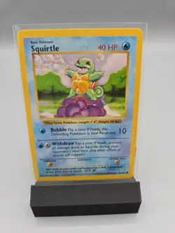 Pokemon Squirtle 63/102 Base Set Shadowless 40 HP Common WOTC 1999 Unlimited - Image 1
