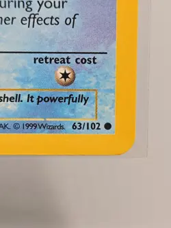 Pokemon Squirtle 63/102 Base Set Shadowless 40 HP Common WOTC 1999 Unlimited - Image 4