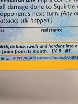Pokemon Squirtle 63/102 Base Set Shadowless 40 HP Common WOTC 1999 Unlimited - Image 5