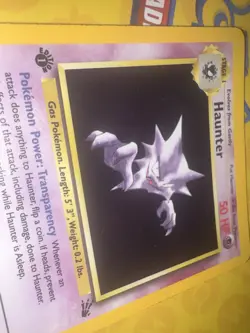 1999 Pokemon TCG Haunter 6/62 First Edition Fossil Holo Error - Image 1