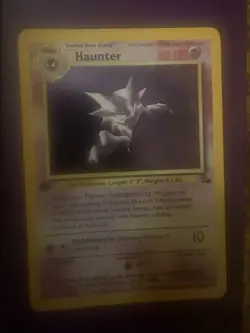 1999 Pokemon TCG Haunter 6/62 First Edition Fossil Holo Error - Image 4