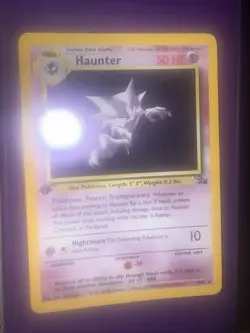 1999 Pokemon TCG Haunter 6/62 First Edition Fossil Holo Error - Image 5