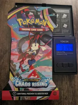 🔥Weighed 31.94g Chaos Rising HEAVY Sleeved Booster Pack Sealed Pokemon TCG - Image 1