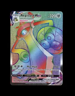 2020 Pokemon VIVID VOLTAGE AEGISLASH VMAX FULL ART SECRET HOLO 190/185 RARE! NM - Image 1
