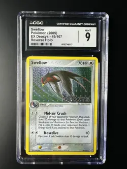2005 Pokemon EX Deoxys Swellow 49/107 Reverse Holo CGC 9 MINT - Image 1