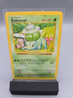 Pokemon Bulbasaur 44/102 Base Set Shadowless Common 40 HP WOTC English 1999 - Image 1