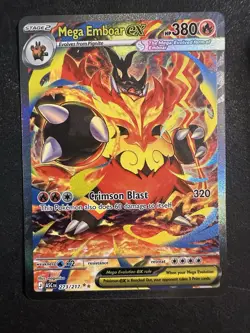 Pokemon ME: Ascended Heroes Mega Emboar ex 273/217 Special Illustration Rare SIR - Image 1