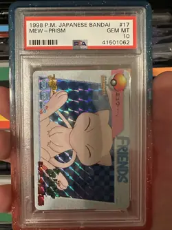 PSA 10 POP 18 MEW PRISM 1998 JPN BANDAI CARDDASS VENDING #MOVIE 17 Low pop - Image 1