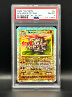 2002 Pokemon Legendary Collection- GRAVELER #44 FIRECRACKER REVERSE HOLO- PSA 8 - Image 1
