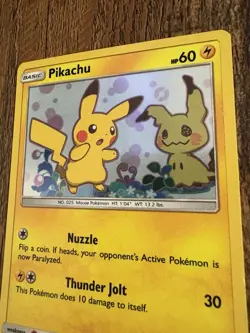 Pokemon TCG Pikachu Mimikyu SM162 Sun and Moon Promo Holo ENG 2019 LP - Image 2