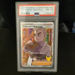 Pokemon Professor's Research 024/025 Celebrations Full Art Holo PSA 8 2021 - Image 1