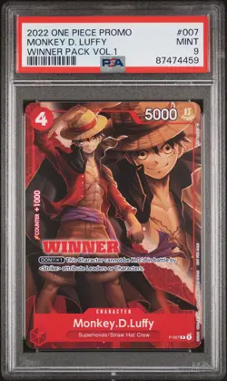 2022 Monkey D.Luffy Winner Pack Vol.1 P-007 One Piece PSA 9 - Image 1