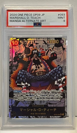 PSA 9 Teach OP09-093 Manga Alt Art Emperors in the New World One Piece 2024 JPN - Image 1