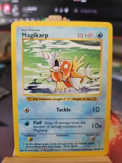 Pokemon TCG Magikarp Base Set, Shadowless Uncommon Card 35/102 LP - Image 1