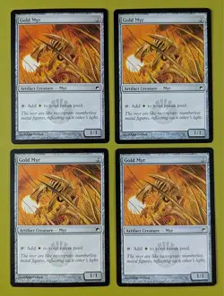 Gold Myr x4 Scars of Mirrodin 4x Playset Magic the Gathering MTG - Image 1