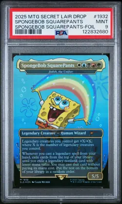 SpongeBob SquarePants MTG Secret Lair Rainbow Foil | PSA 9 | 2025 Magic - Image 1