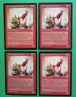 Magic the Gathering MTG Mirage BURNING SHIELD ASKARI X 4 LP/EX C 1996! - Image 1