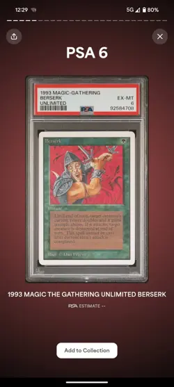 1993 Unlimited MTG Beserk PSA 6 💥💥💥💥💥 - Image 1