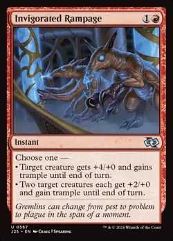 (x4) Invigorated Rampage 0567 Play Set Uncommon Foundations Jumpstart MTG Near M - Image 1
