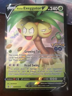 Pokemon TCG SWSH Black Star Promos Alolan Exeggutor V Holo Promo SWSH225 NM - Image 1