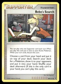 Bebe's Search 89/111 Uncommon Rising Rivals Pokemon Lightly Played - Image 1