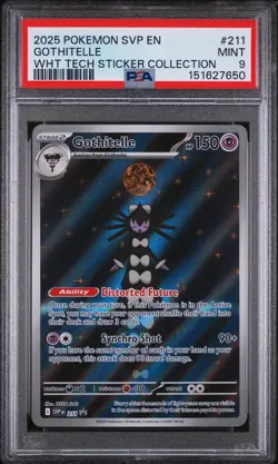 2025 POKEMON SVP PROMO WHITE FLARE TECH STICKER COLLECTION #211 GOTHITELLE PSA 9 - Image 1