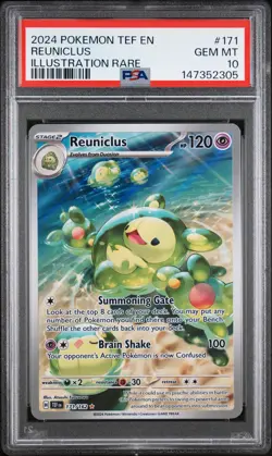 2024 POKEMON TEF EN-TEMPORAL FORCES ILLUSTRATION RARE #171 REUNICLUS PSA 10 - Image 1