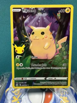 Pokemon Pikachu Card 2021 Celebrations Series 005/025 Full Art Holo NM 2808 - Image 1
