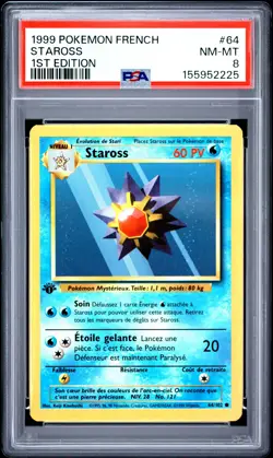 1999 POKEMON FRENCH 1ST EDITION #64 STAROSS PSA 8 - Image 1
