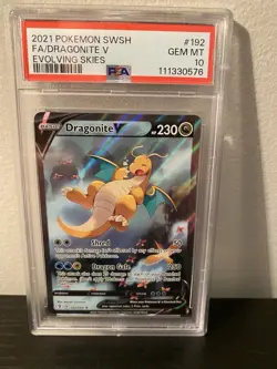 Pokemon 2021 Dragonite V 192/203 Alt Art Evolving Skies GEM MINT PSA 10 - Image 1