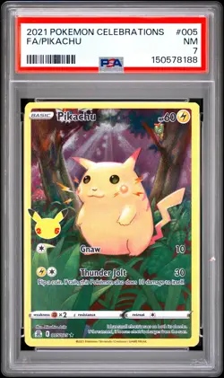 2021 POKEMON CELEBRATIONS #005 FULL ART/PIKACHU PSA 7 - Image 1